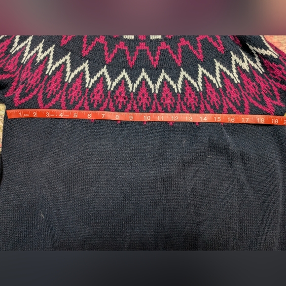 Mountain and Isles Fair Isle Sweater Navy Maroon Nordic Ski Sz M - Picture 6 of 8